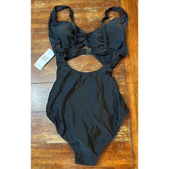 Charmo Womens One Piece Swimsuit Ruched Tummy Control High Cut Backless V Neck - Picture 4 of 6